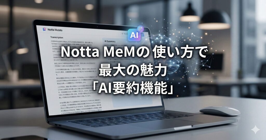 Notta MeMoの使い方で最大の魅力「AI要約機能」