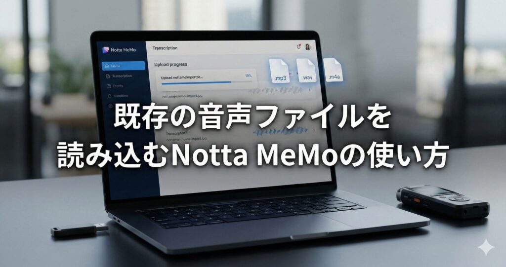 既存の音声ファイルを読み込むNotta MeMoの使い方