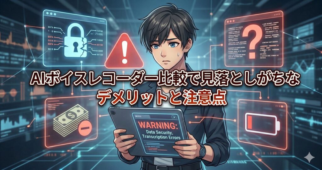 AIボイスレコーダー比較で見落としがちなデメリットと注意点
