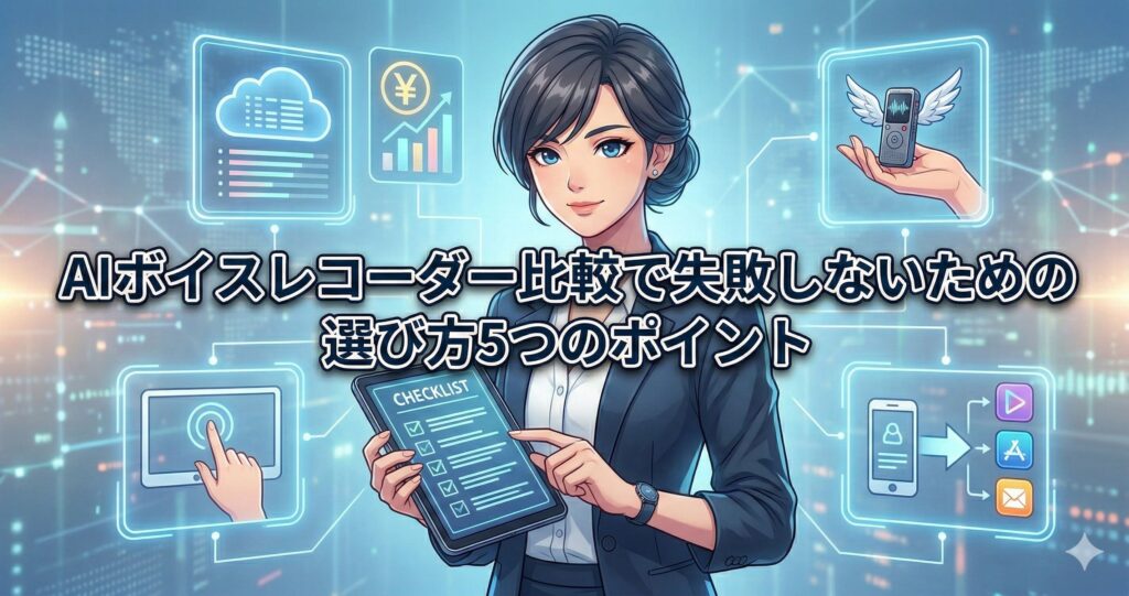 AIボイスレコーダー比較で失敗しないための選び方5つのポイント
