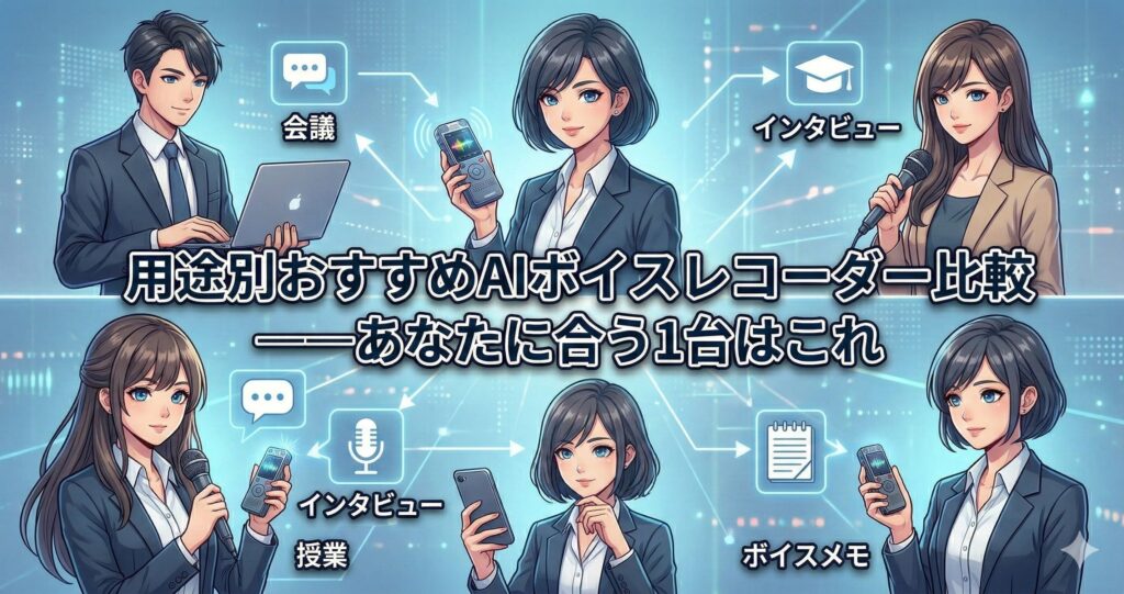 用途別おすすめAIボイスレコーダー比較——あなたに合う1台はこれ
