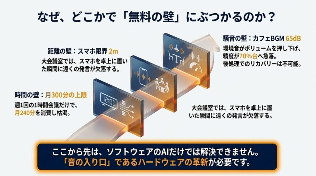 無料のAI文字起こしで足りなくなる瞬間：次に投資すべきAIデバイスとは