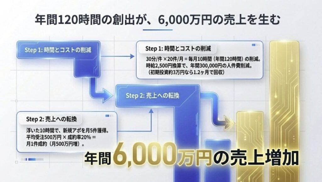 議事録30分×月20日＝年間120時間！AIボイスレコーダーのROIを計算してみた