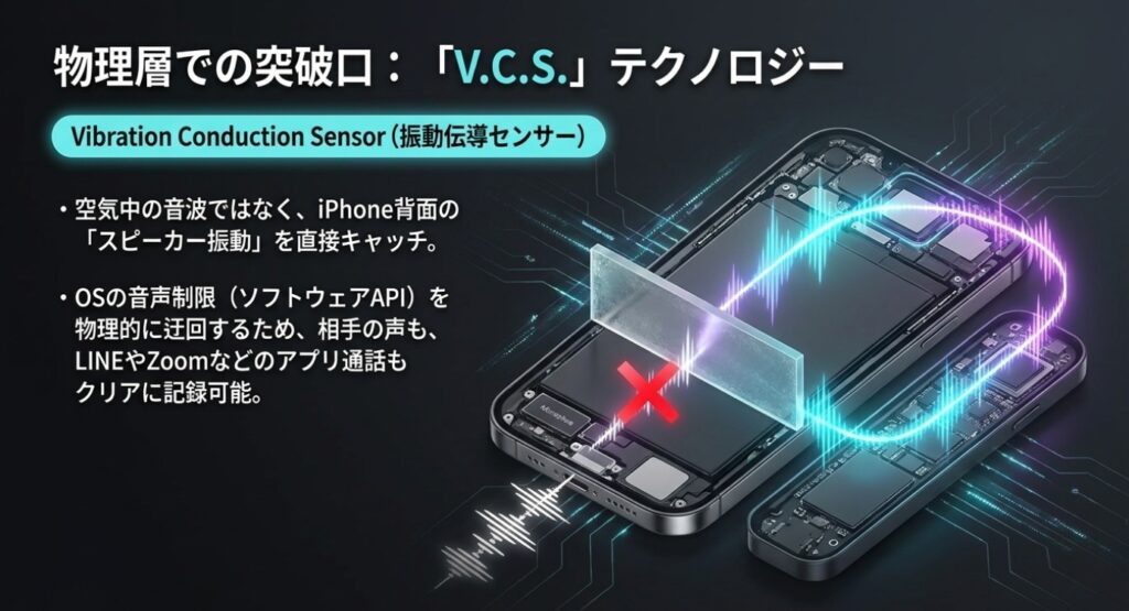 iPhone通話録音がAIで化ける仕組み｜V.C.S.（振動伝導センサー）の技術解説