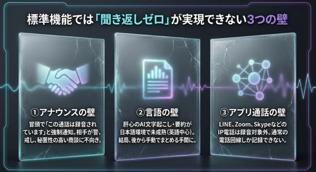 標準機能では「聞き返しゼロ」は実現できない3つの理由