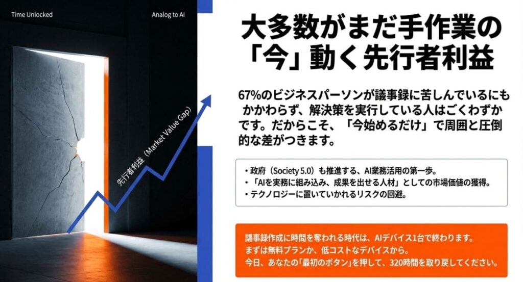 まとめ：議事録作成に時間がかかる時代はAI1台で終わらせよう