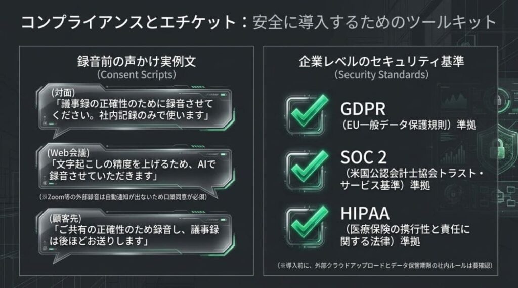 使う前に押さえておきたい録音マナーと社内ルール【1人で議事録を取る時のトラブル回避】