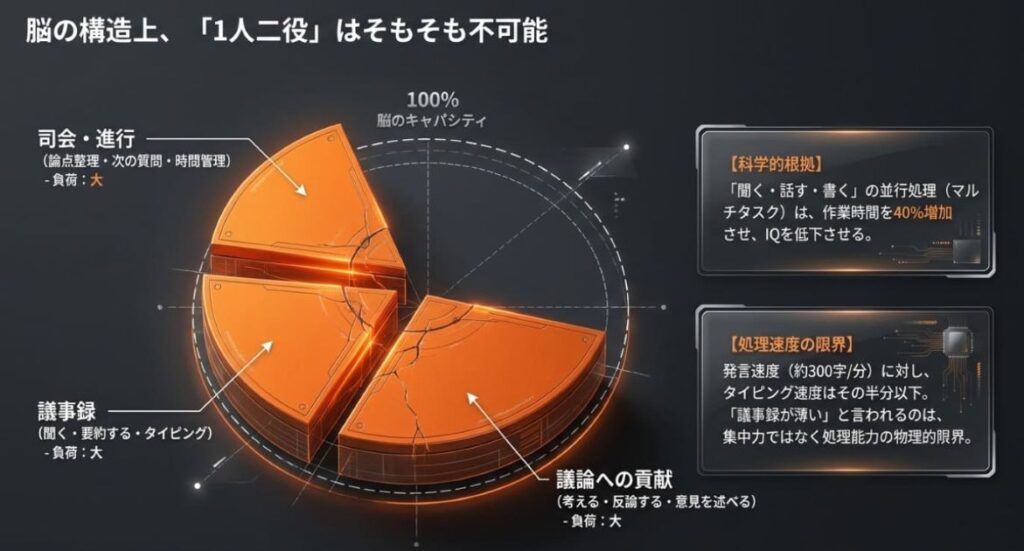 1人で議事録と会議を両立できないのはあなたのせいじゃない【脳の構造の話】