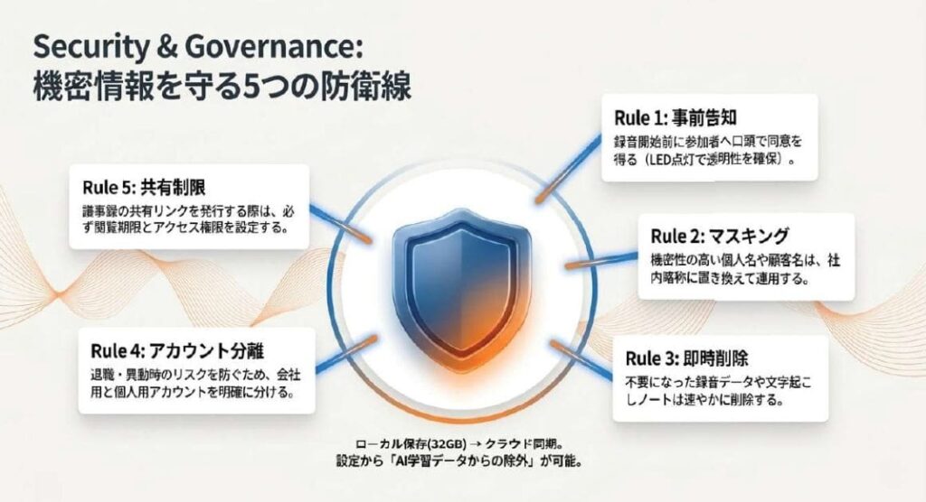 Notta Memo 使い方 設定方法のセキュリティ設定！データ保存と情報漏えい対策