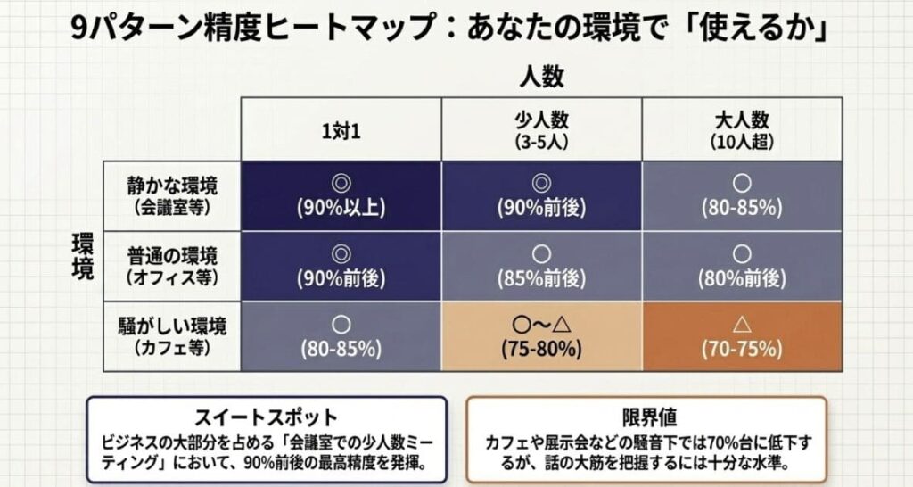環境×人数で精度はどう変わる？9パターン検証マトリクス