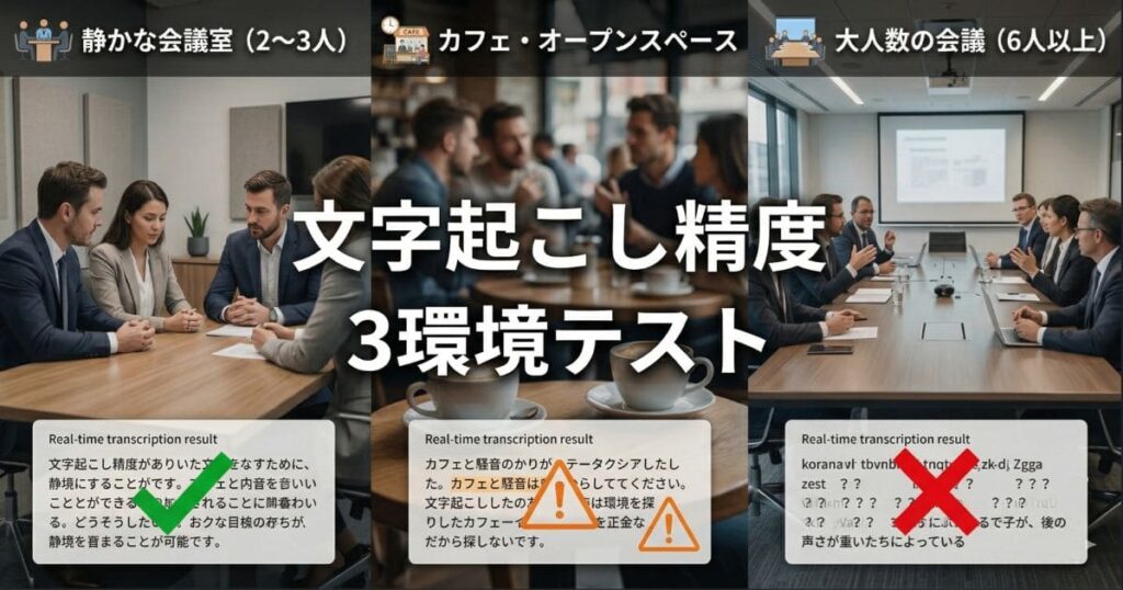 文字起こし精度を3つの環境でテストした結果
