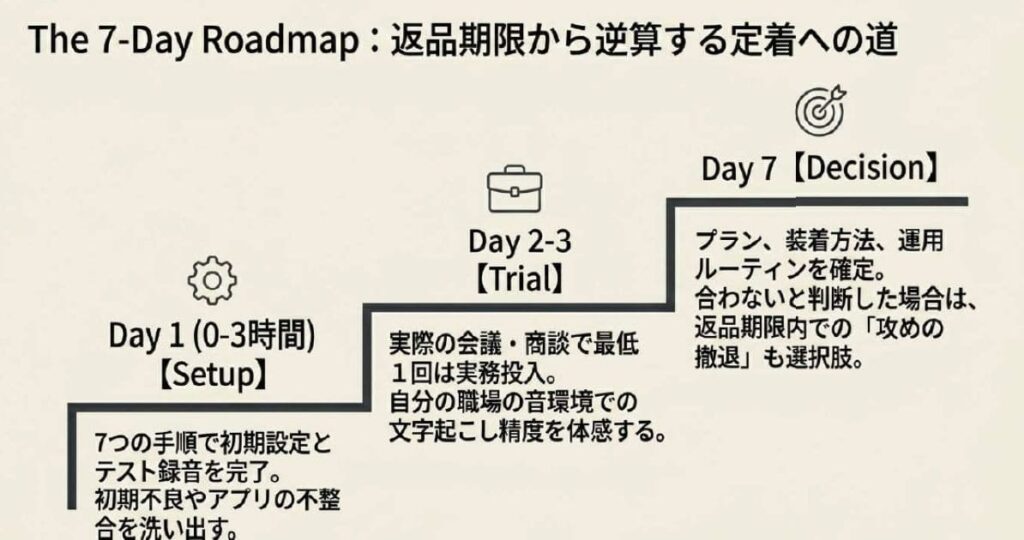 購入直後に失敗しない！返品期限から逆算する初日ロードマップ【独自】