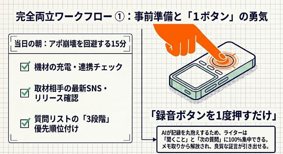 本業と両立できる副業ライター取材ワークフロー〜帰宅後60分で初稿まで〜