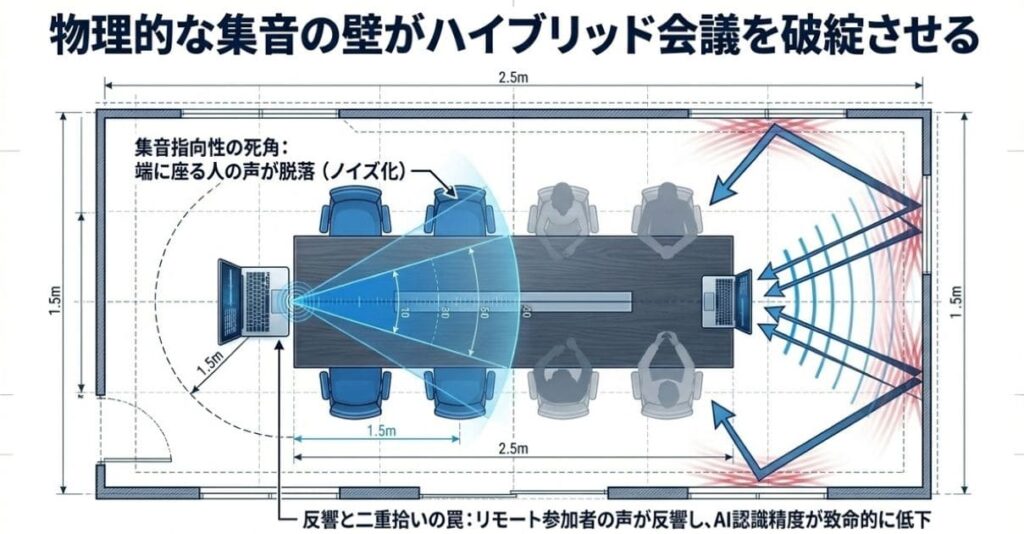 【ハイブリッド会議の罠】会議室×Web会議でソフト単体が"集音限界"に達する現実