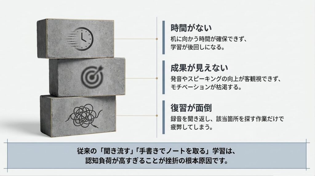英語学習が続かない3大原因とAIによる解決策