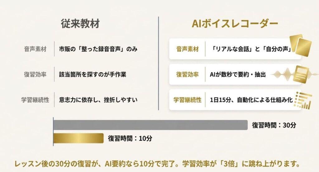 従来の英語学習教材との3つの違い