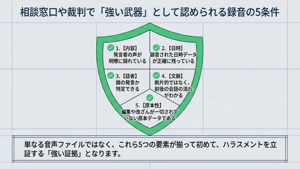 証拠として認められる録音の条件