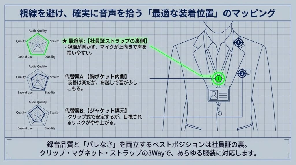 バレずに録音するための装着・配置のコツ