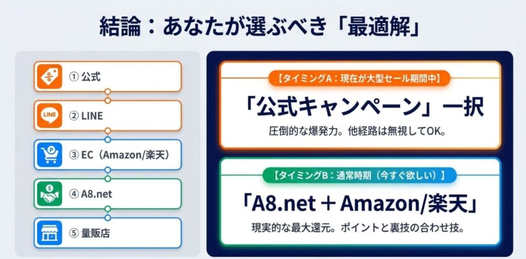 結論｜今すぐ買うなら推奨経路
