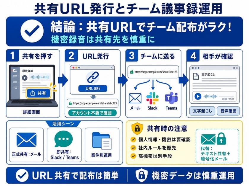 共有URL発行とチーム議事録運用