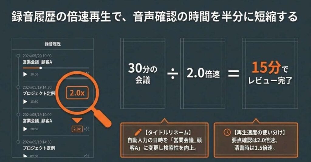 録音履歴の確認と再生｜アプリでの基本操作