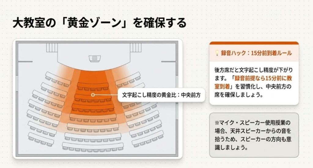 大教室での集音テクニック｜後方席でも教授の声を拾う