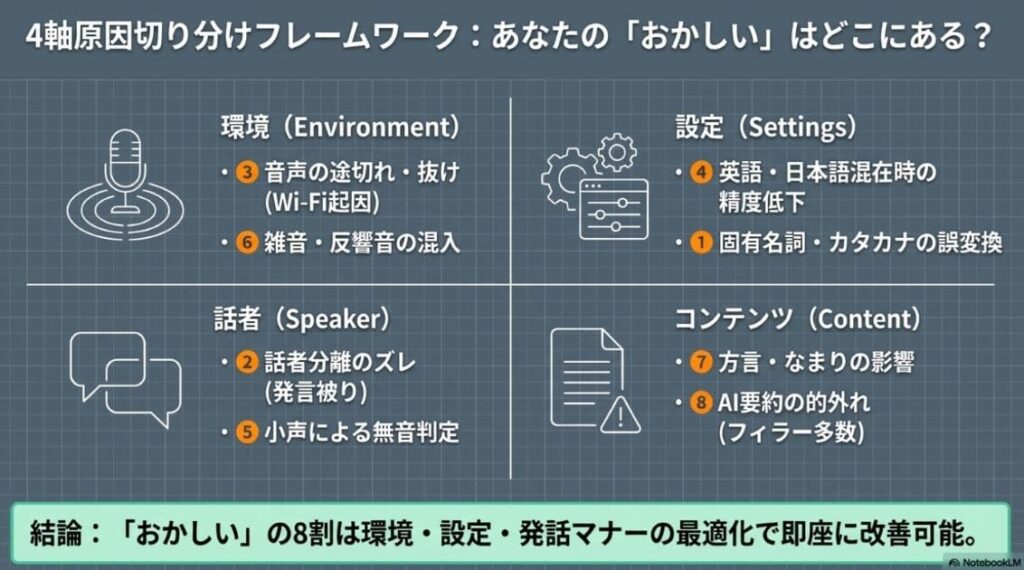 4軸原因切り分けフレームワーク｜あなたの問題はどこにある？