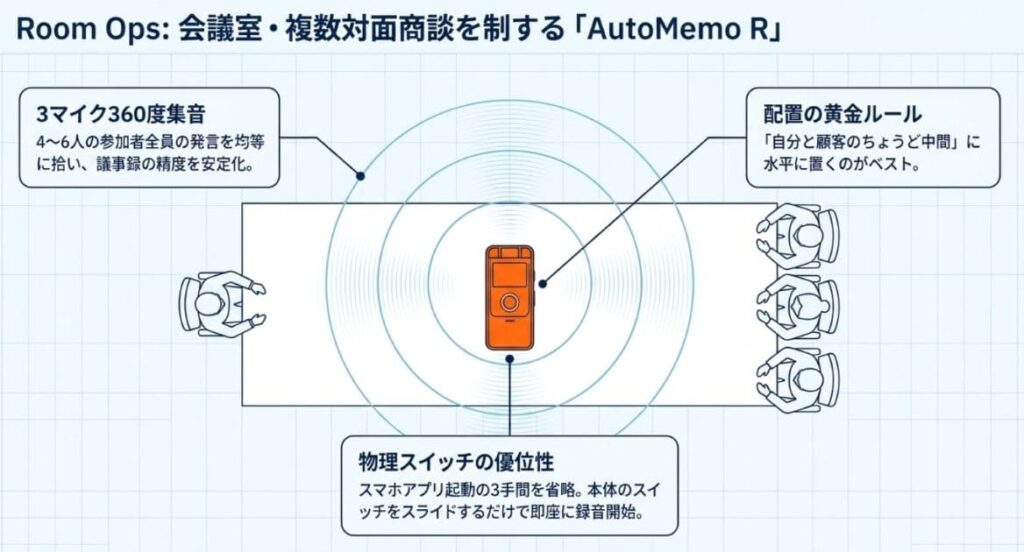 社内商談・じっくり対面向け：Rが向いている理由
