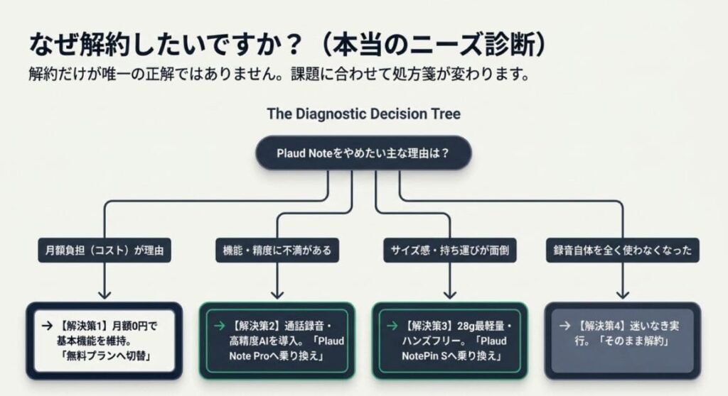 解約前にチェックしたい3つの選択肢【早見表】