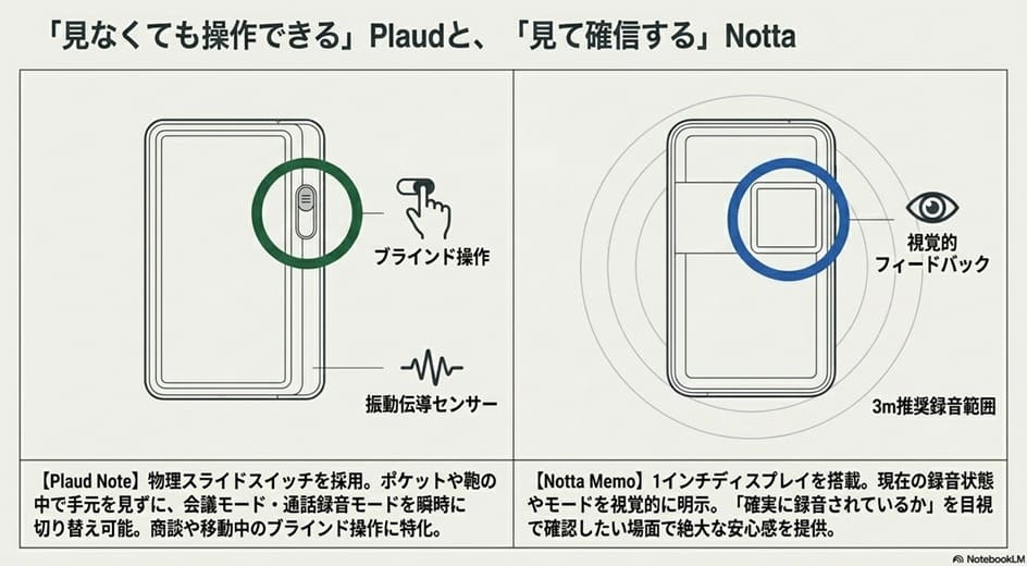 物理スイッチ vs 1インチディスプレイの操作性