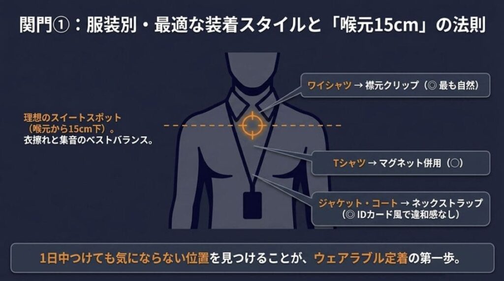 服装別・装着リアル検証｜襟なしTシャツでもOK？