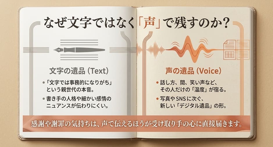 文字より「声」で残す温度感──親世代の本音