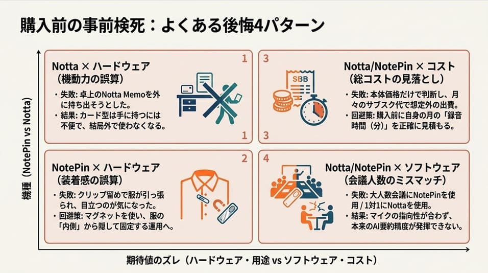 【独自】購入者の後悔パターン4選｜よくある失敗と選び方の最終チェックリスト
