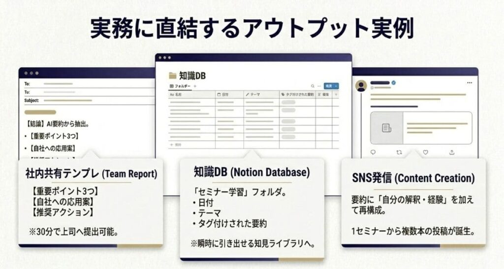セミナー後30分で社内共有！知識資産化の実例