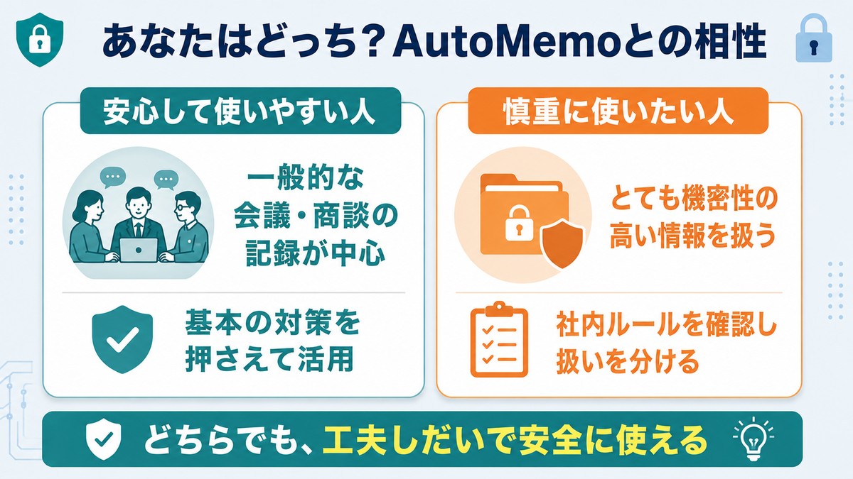 AutoMemoとの相性（安心して使いやすい人・慎重に使いたい人）